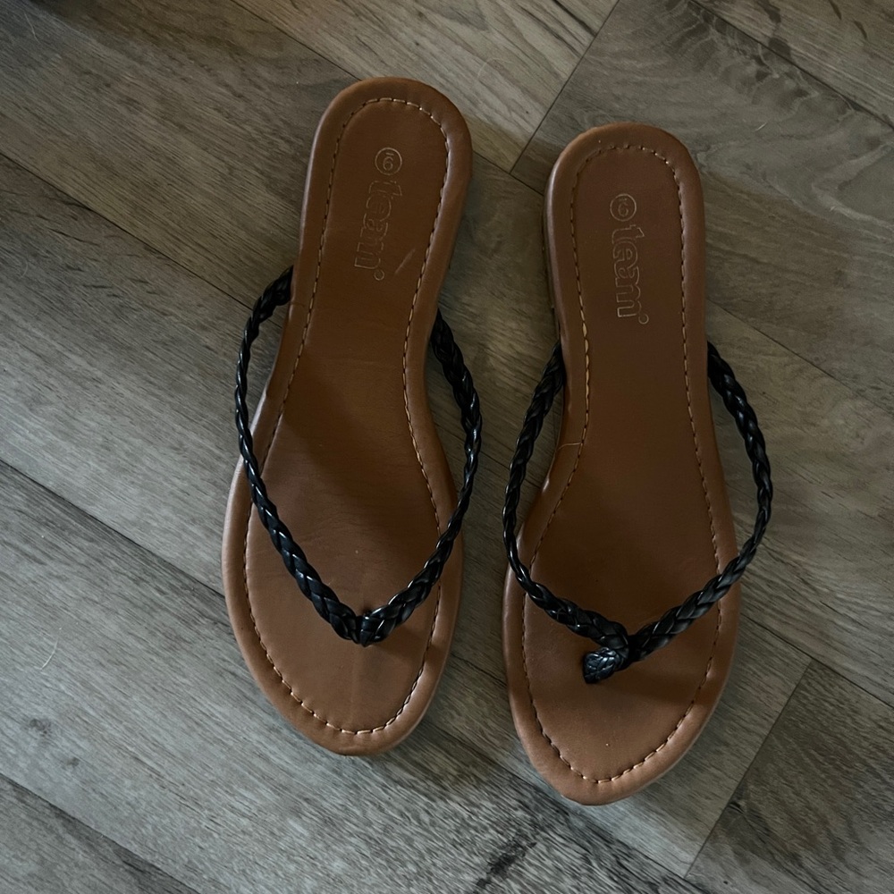 Torrid Black Braided Sandals